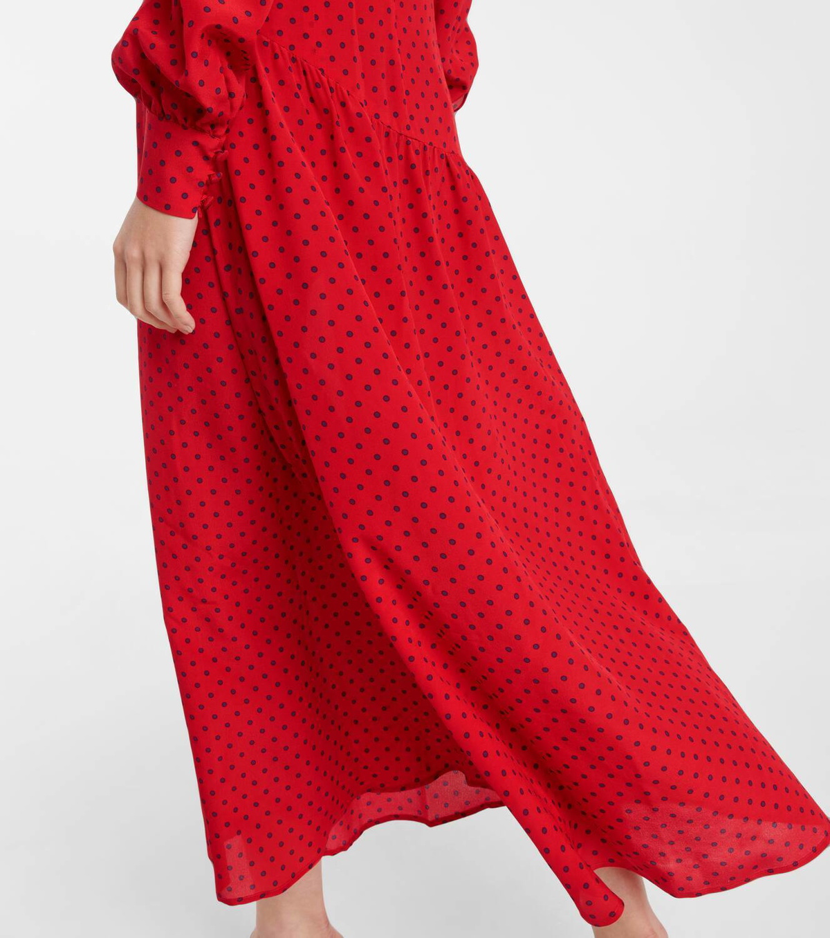 Alessandra Rich Polka-dot silk midi dress