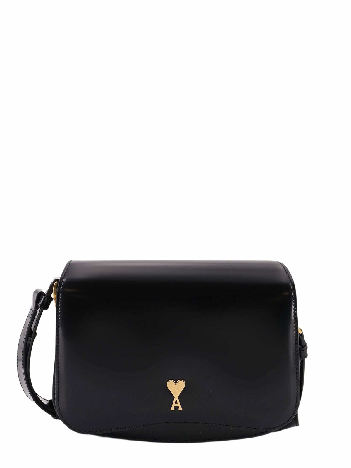 Ami Alexandre Mattiussi Leather Shoulder Bag With Logo Monogram