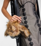 Simone Rocha Embellished faux fur coin purse