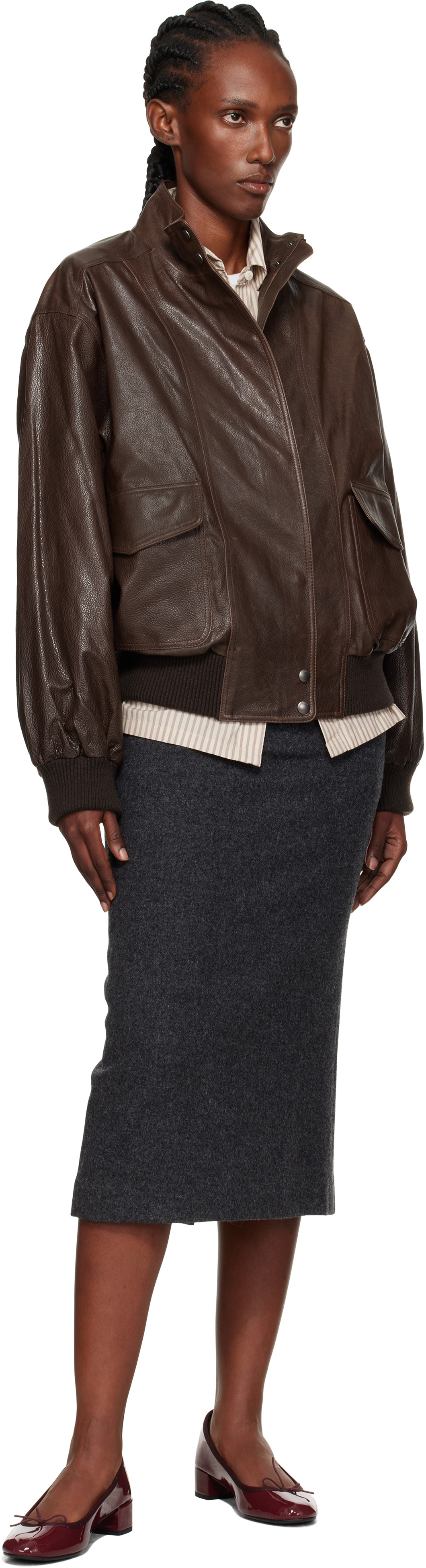 Nothing Written Gray Bany Wool Midi Skirt