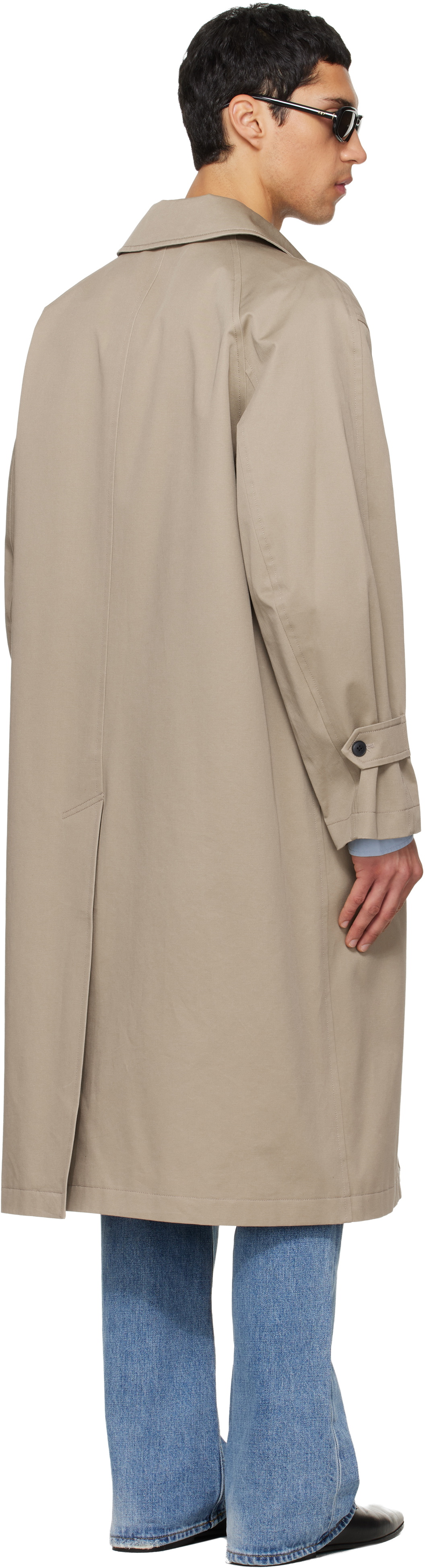 TONYWACK Beige Cotton Twill Single-Breasted Over Coat