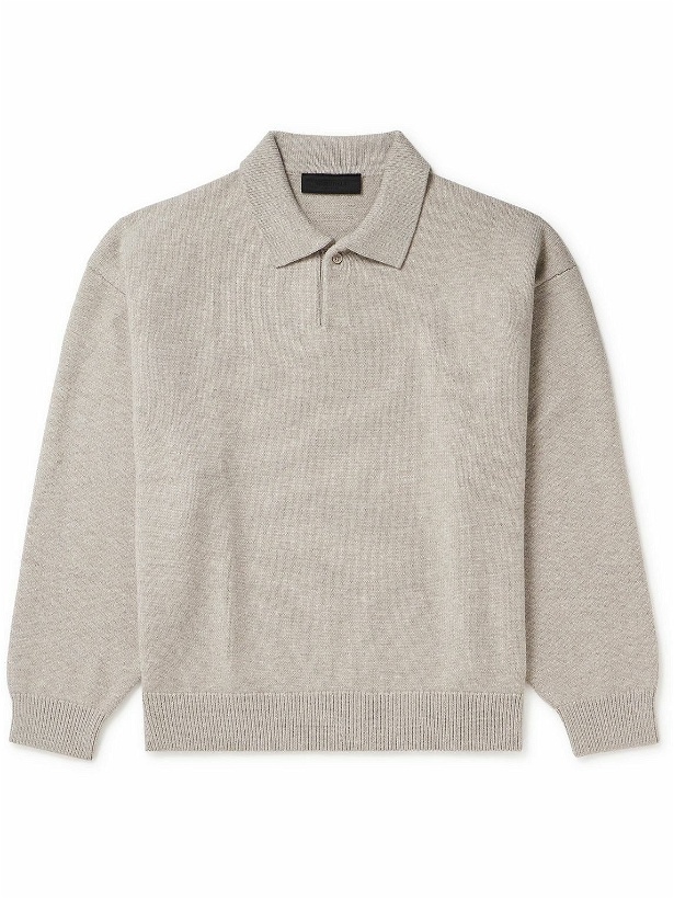 Photo: FEAR OF GOD ESSENTIALS - Oversized Knitted Polo Sweater - Gray