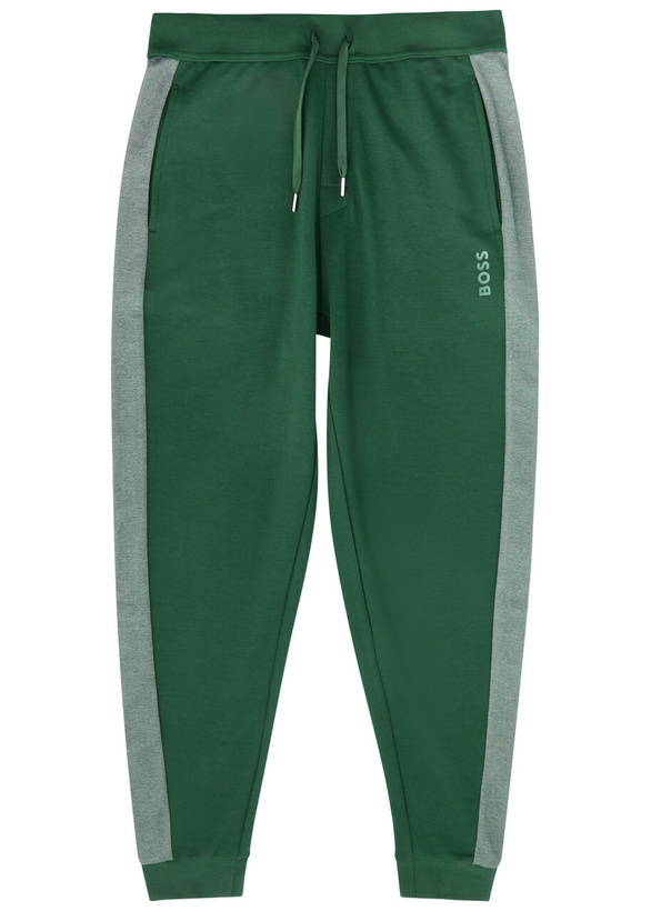 Photo: Boss Panelled Cotton-blend Sweatpants Green