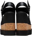 Stella McCartney Black Sneak-Elyse Wedge Sandals