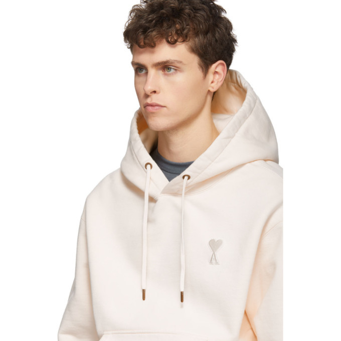 ★関税込★アミ★AMI★de Coeur Tone-On-Tone Hoodie Off White AMI de Coeur Hoodie Off White Shop Authentic at SASOM