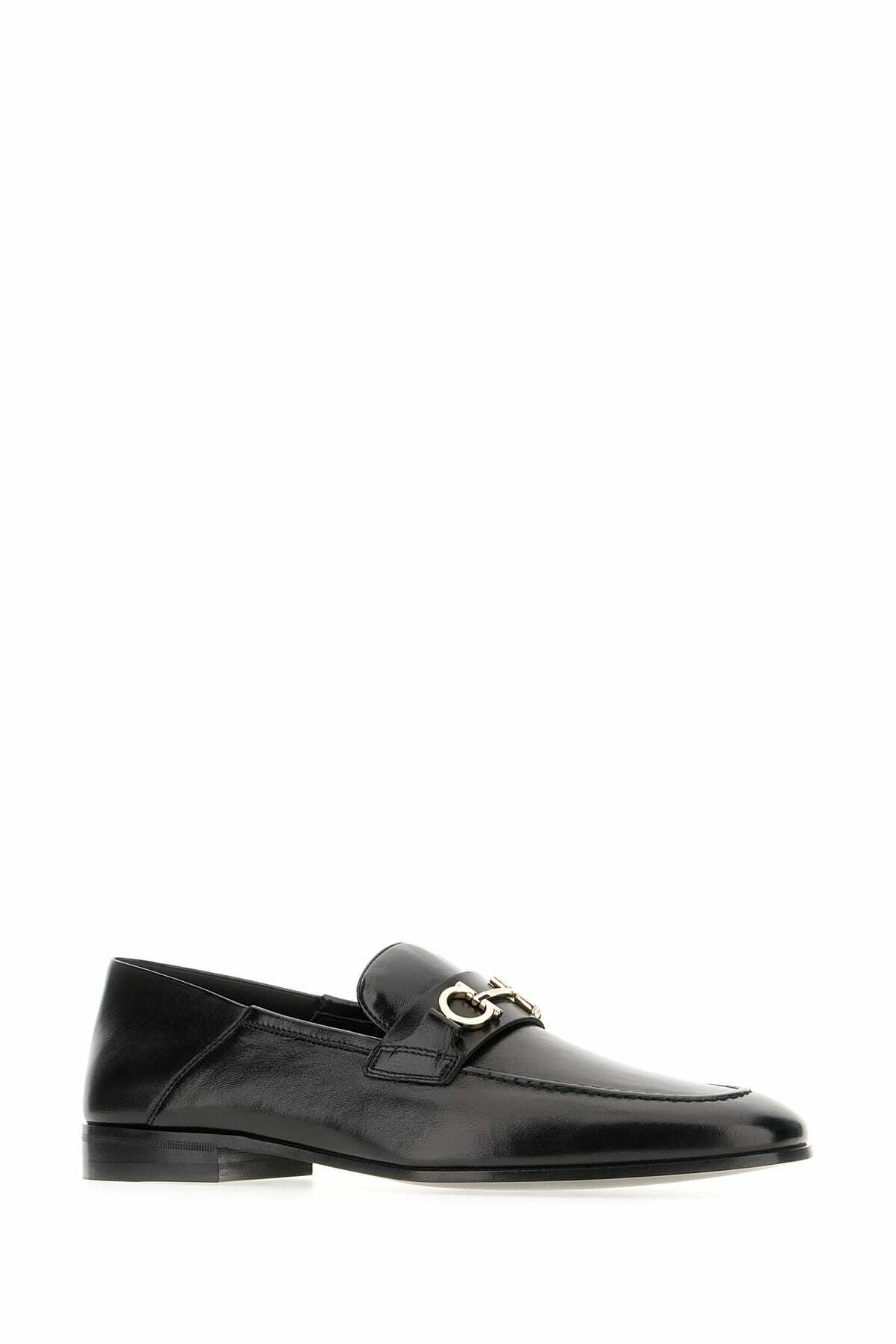 Ferragamo Gray Calf Leather Bos Taurus Slip-On Loafers main image 1