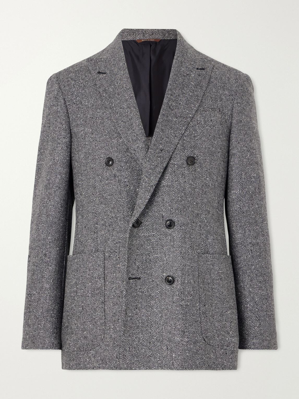 Canali - Kei Herringbone Wool and Cashmere-Blend Suit Jacket - Black