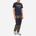 Napapijri Men's Logo Flag T-Shirt in Blue Marine