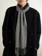 Nili Lotan - Fringed Houndstooth Cashmere Scarf
