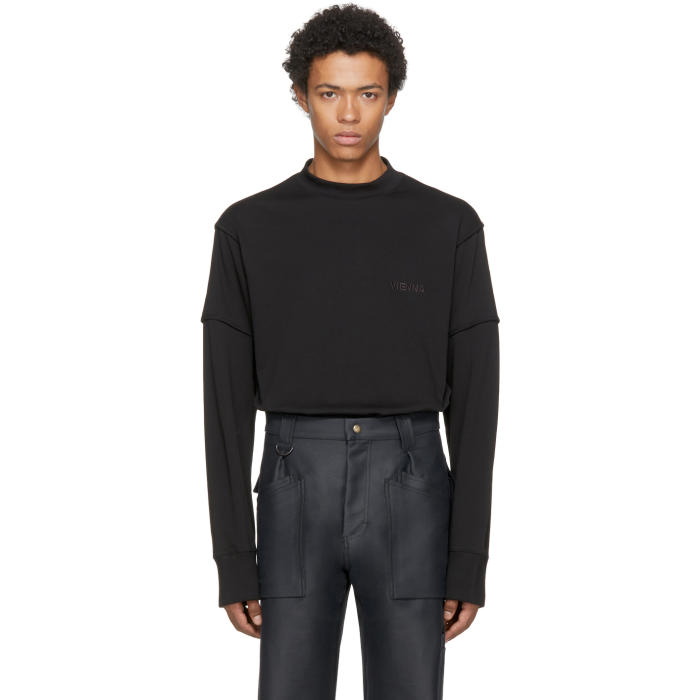 Photo: Helmut Lang Black Long Sleeve Military Cocoon Vienna T-Shirt