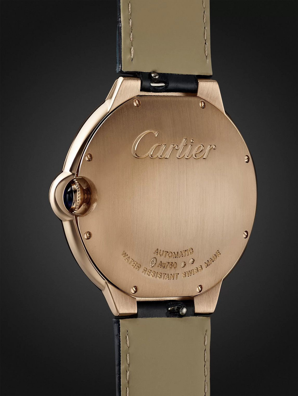 Cartier Ballon Bleu de Automatic 42mm 18-karat Pink Gold and Alligator Watch, Ref. No. WGBB0036 - Men - Blue