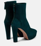 Aquazzura Saint Honoré 120 suede platform ankle boots