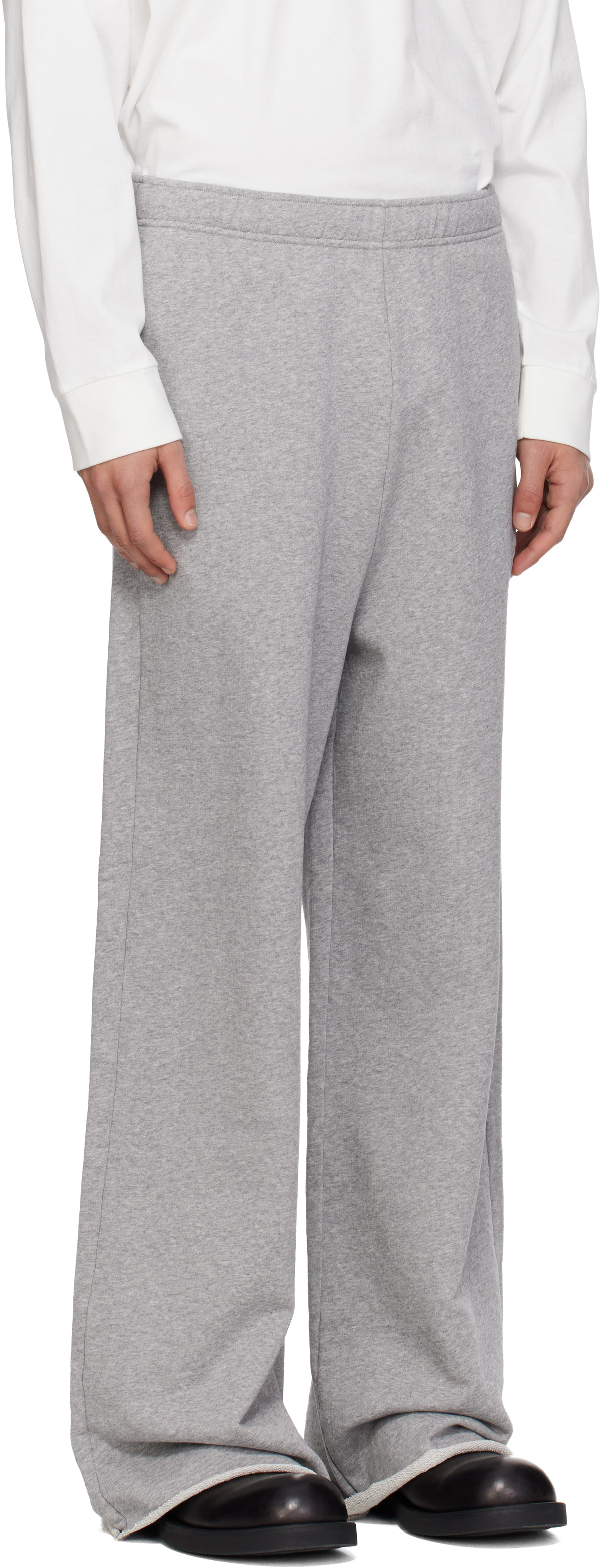 MM6 Maison Margiela Gray Embroidered Logo Sweatpants