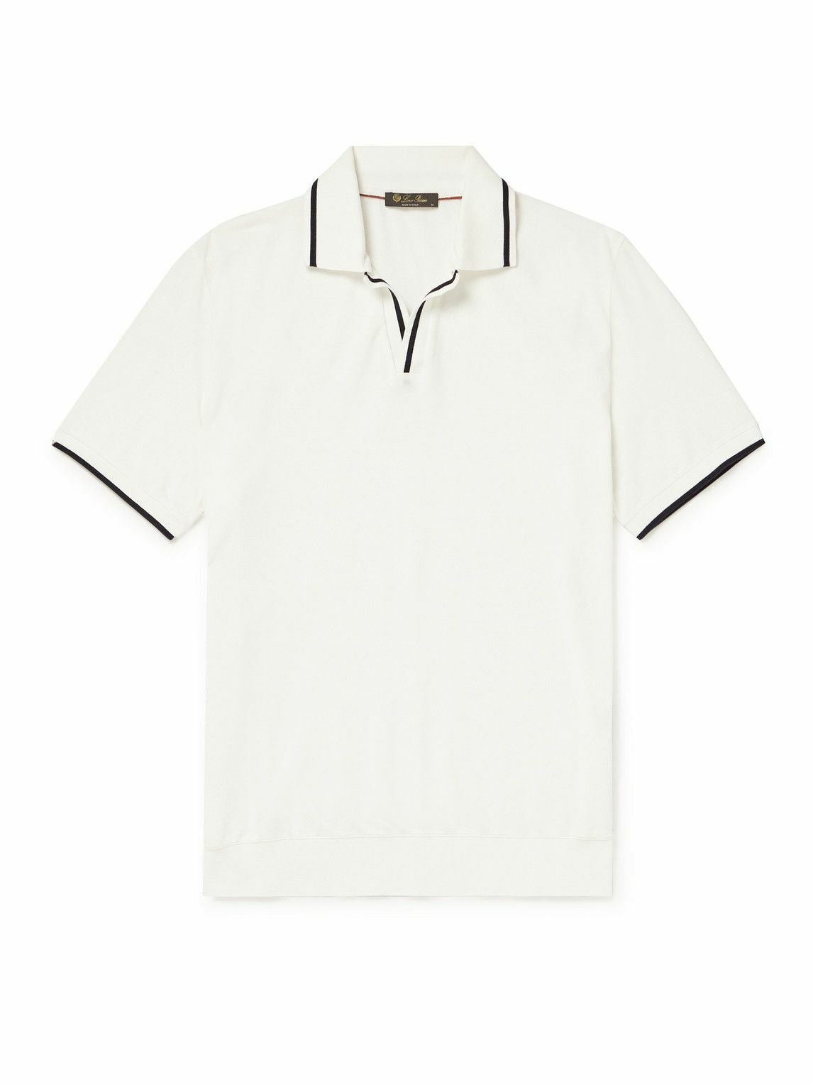 Loro Piana - Contrast-Tipped Cotton Polo Shirt - White Loro Piana