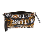 Versace Jeans Couture Black and Gold Logo Barocco Pouch