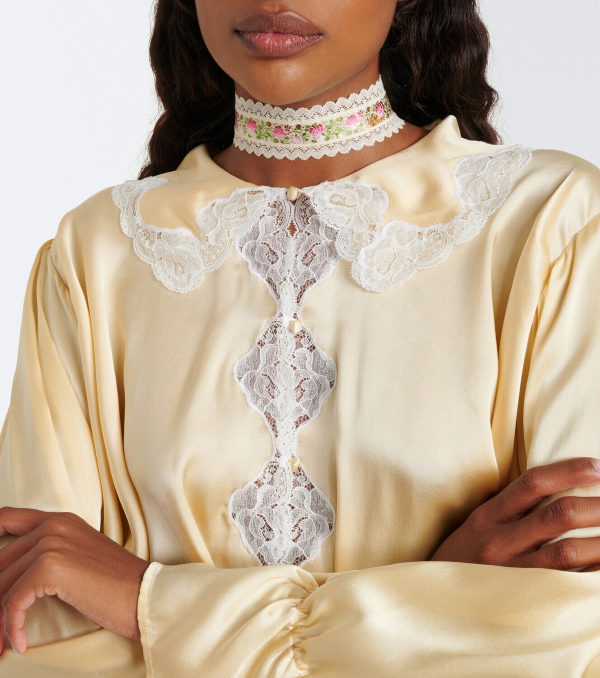 Chloé Lace-trimmed floral choker