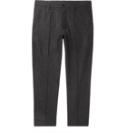 YMC - Cropped Mélange Flannel Trousers - Men - Charcoal