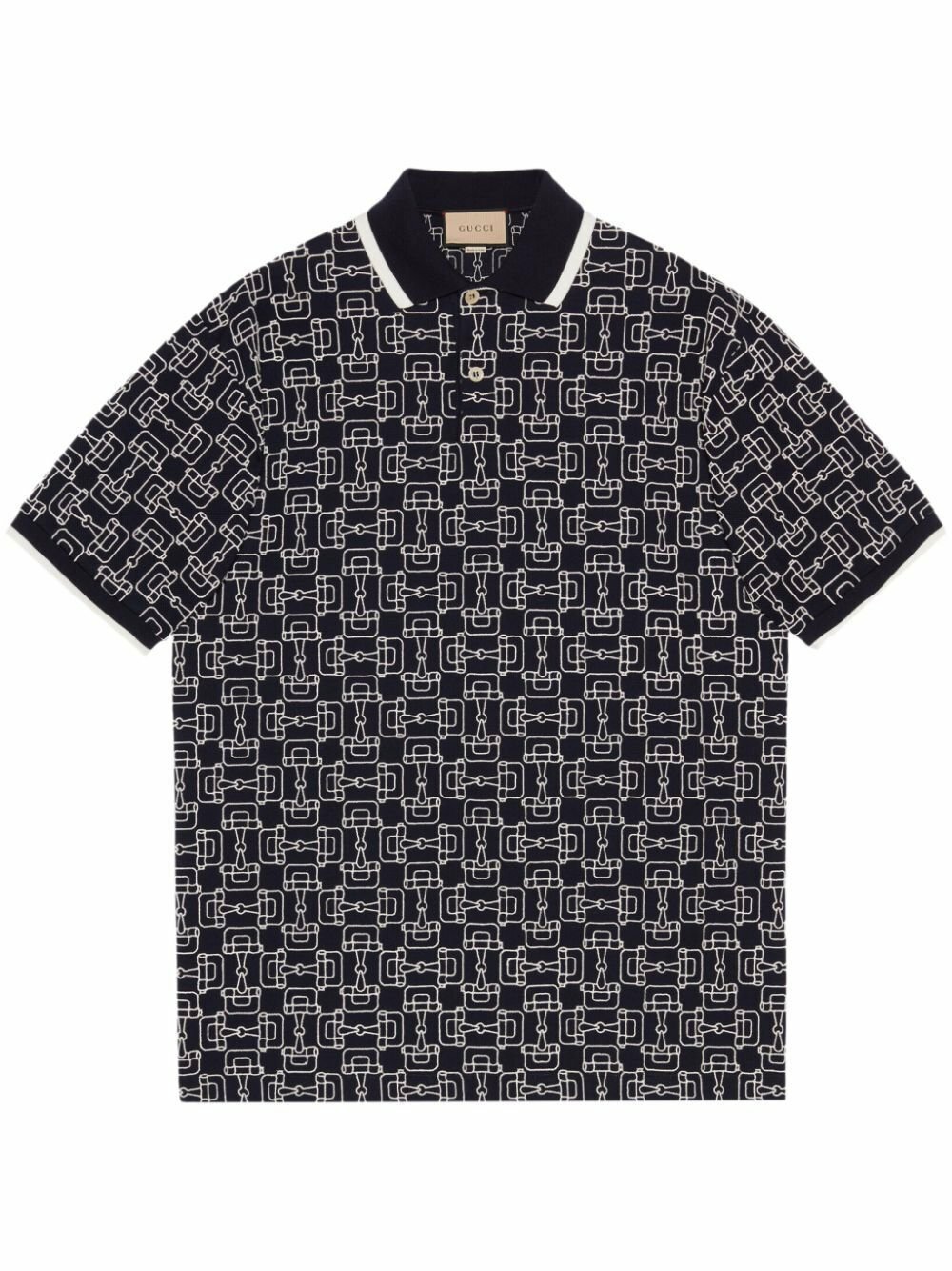 GUCCI horse bit print shirt グッチ　シャツ　y2k GG Horsebit print silk twill shirt in Green Gold Undefined