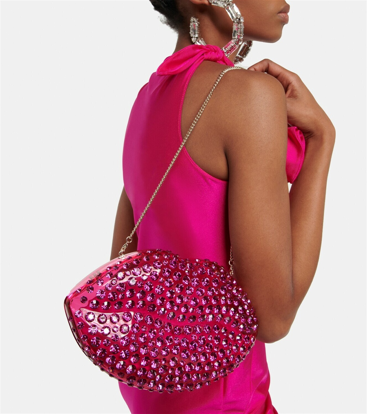 Aquazzura Galactic Crystal Mini Tote Bag - Pink