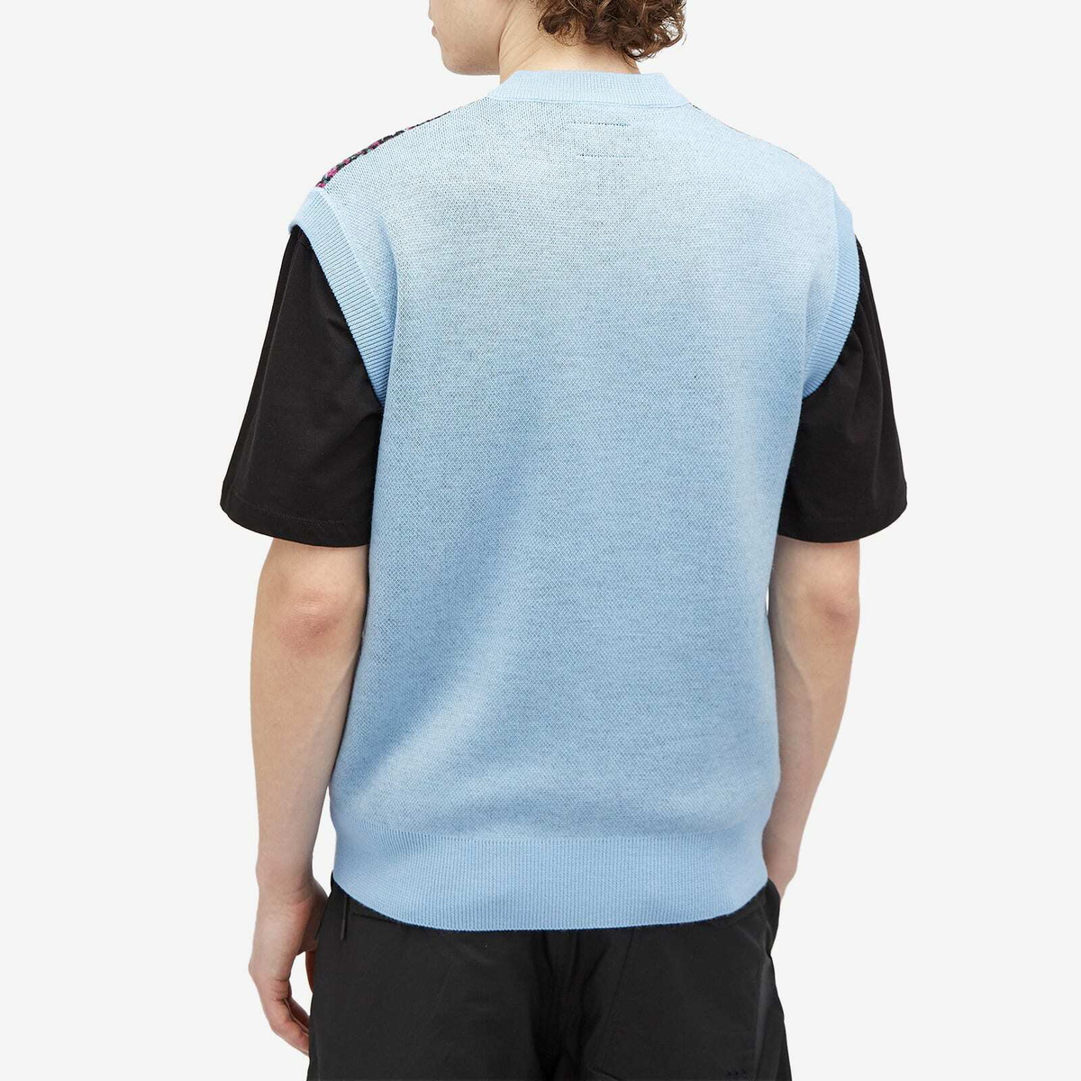 PACCBET Men's Mesh Camo Knitted Vest in Blue