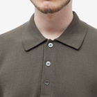 Studio Nicholson Men's Swing Knit Polo Shirt in Black/Olive