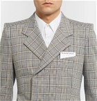 Balenciaga - Beige Double-Breasted Checked Cotton Suit Jacket - Men - Beige