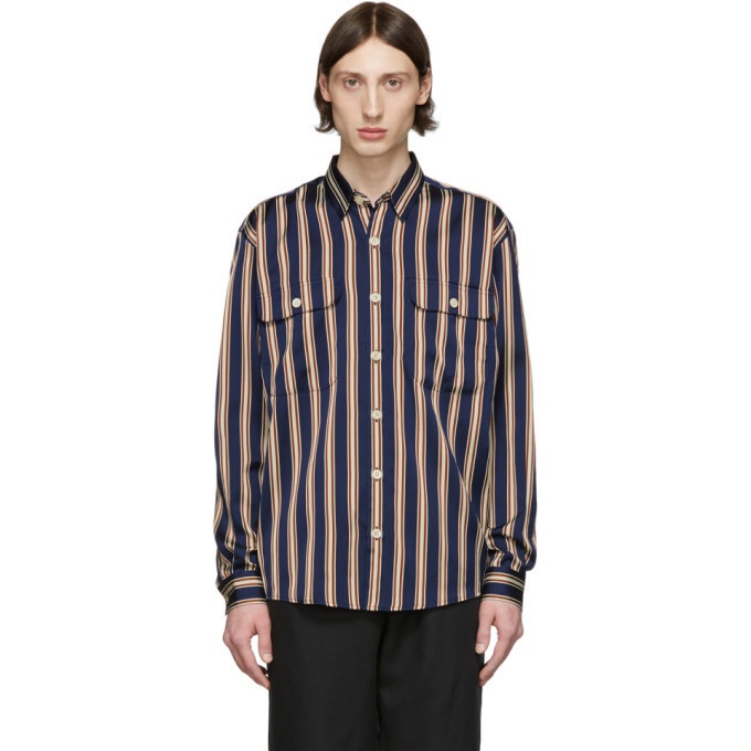 Photo: Schnaydermans Navy and Off-White Striped Boxy Shirt