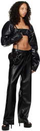 Sia Arnika Black Faux-Leather Trousers