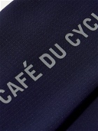 CAFE DU CYCLISTE - Logo-Print Stretch-Jersey Cycling Arm Warmers - Blue - S
