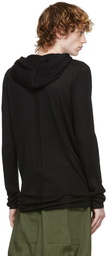 Rick Owens Black Cashmere Pleat Hoodie