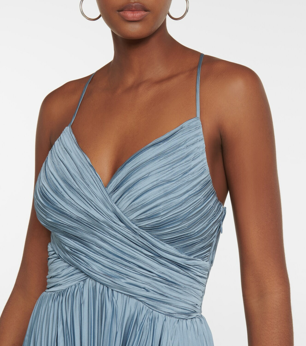 green emerald velvet dress Sandrine Draped Jersey Bustier Midi Dress – SIMKHAI main image 1
