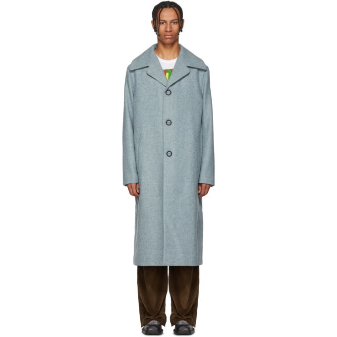 Photo: Acne Studios Blue Single-Breasted Coat