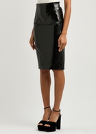 Mugler Cut-out Faux Leather Skirt Black
