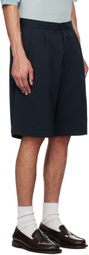 nanamica Navy Double Pleats Shorts