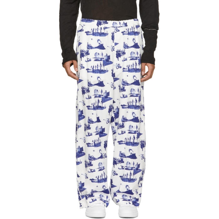 Photo: Name. White and Blue Space Pyjama Trousers 
