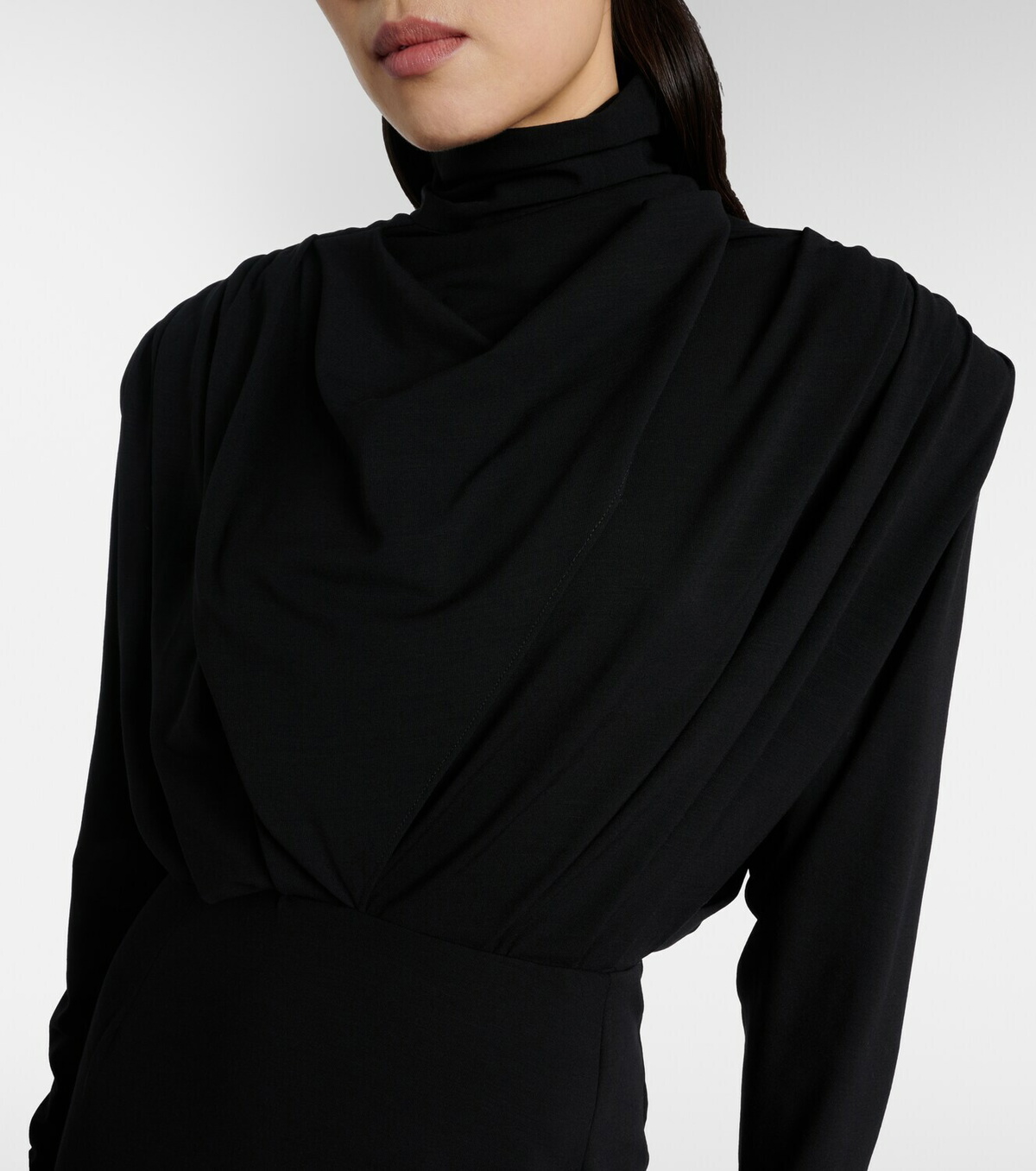 Mugler Draped jersey gown