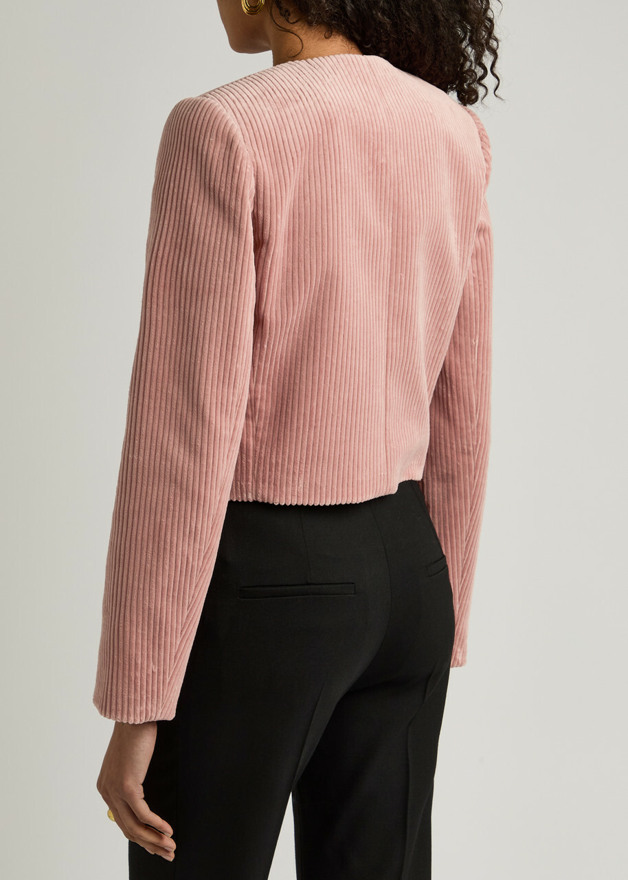 Chloe Cropped Corduroy Jacket Pink Chloe