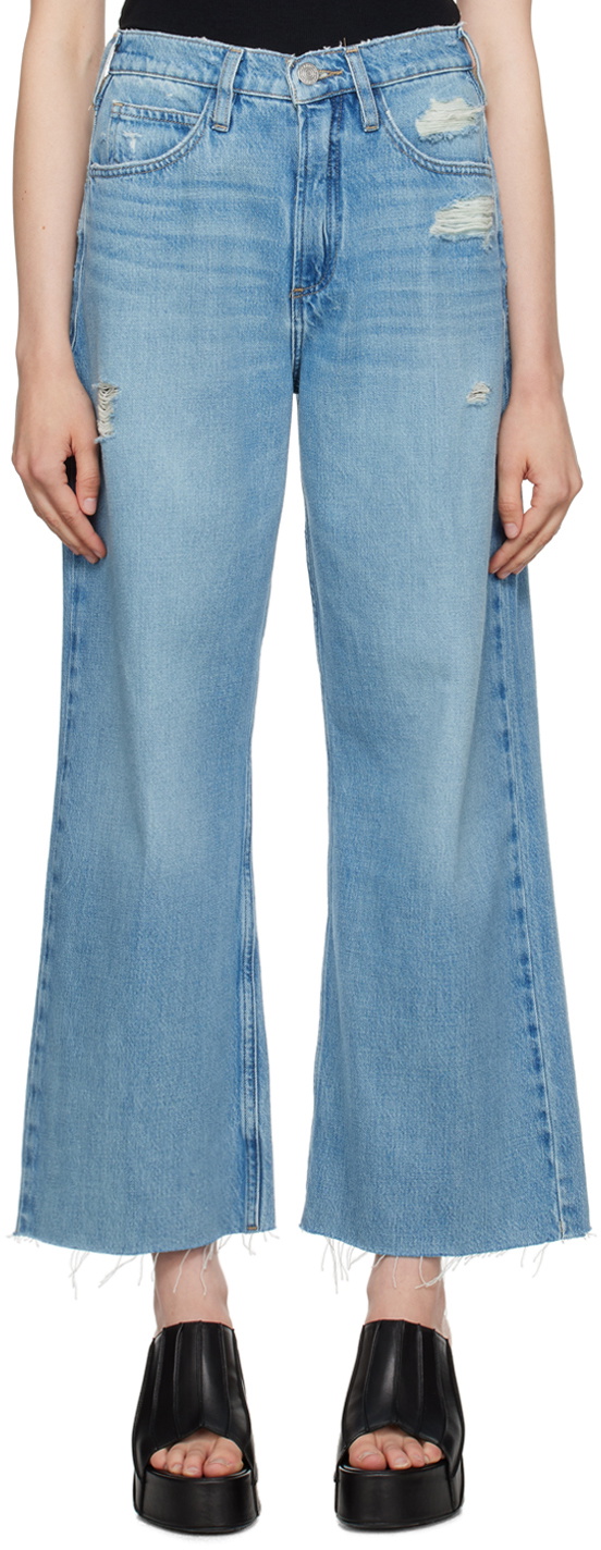 【関税込み】FRAME ブルー Le High N Tight ストレートジーンズ Le High 'N' Tight high-rise jeans in blue - Frame | Mytheresa