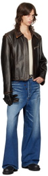 Tonywack Brown Cropped Leather Jacket