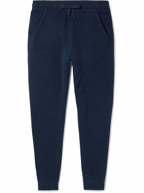 Photo: Altea - Tapered Virgin Wool and Cashmere-Blend Sweatpants - Blue