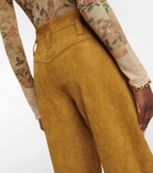 Stouls Cassidy high-rise wide-leg suede pants