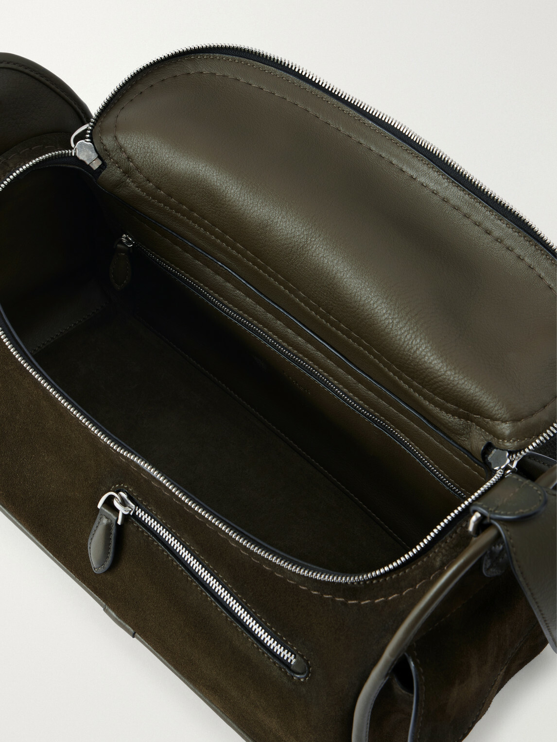 Berluti - Périple Barrel Leather-Trimmed Suede Messenger Bag