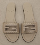 Fendi Tube FF leather slides