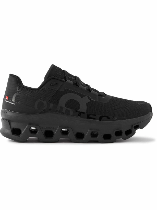 Photo: ON - Cloudmonster Rubber-Trimmed Mesh Running Sneakers - Black