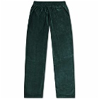 Sporty & Rich Brandie Velour Track Pant in Forest/White