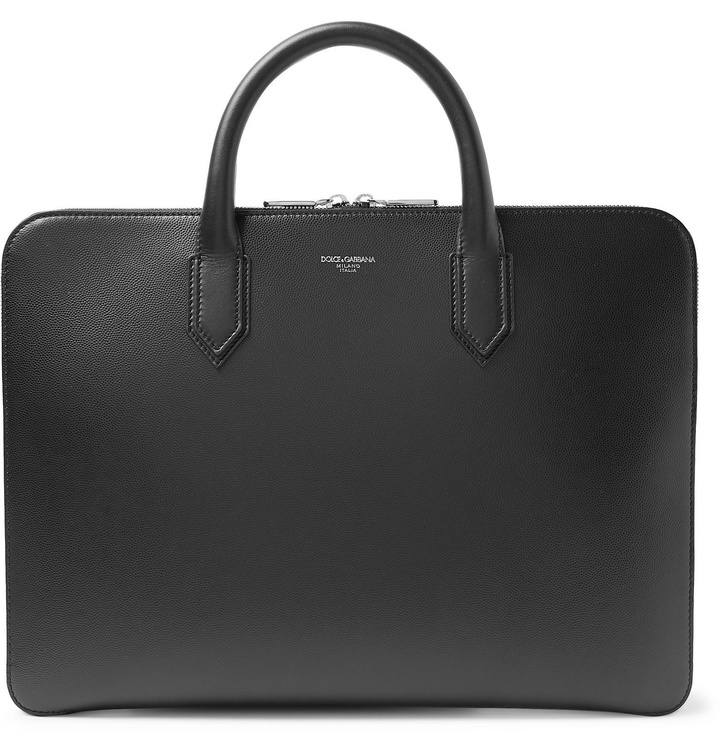 Photo: Dolce & Gabbana - Pebble-Grain Leather Briefcase - Black