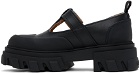 GANNI Black Cleated Mary Jane Loafers