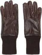 Rick Owens Brown Short Ribcuff Gloves