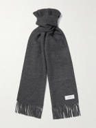 Mr P. - Logo-Appliquéd Fringed Cashmere Scarf