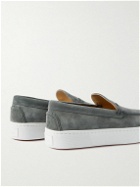 Christian Louboutin - Paqueboat Suede Penny Loafers - Gray